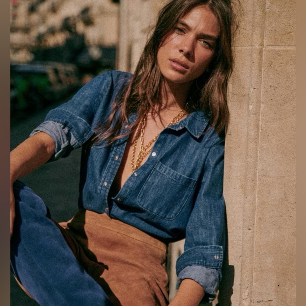 Sezane Tomboy Denim Shirt - Picture 3 of 9